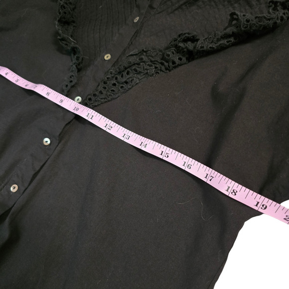 Kayra tunic frills eyelet size 38 6 small black - Picture 5 of 6